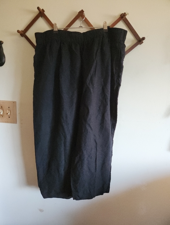 Madewell Pants - Madewell Linen Blend Cropped Wideleg Pant Capri Elastic Waist Pockets 1x